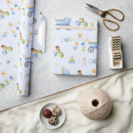 Papel De Regalo Tema de la acuarela de Baby Boy Baby Shower