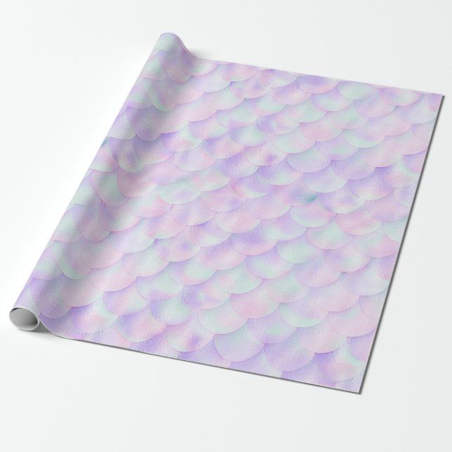 Papel De Regalo Tema de la sirena púrpura rosado BRAP BODA (Desenrollado)
