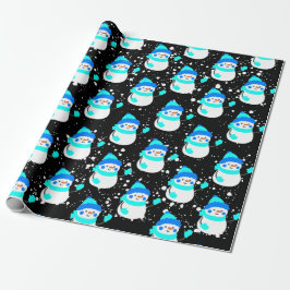 Papel De Regalo Tema de los Navidades "Bleu Snowman"