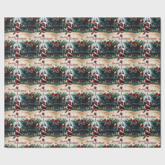 Papel De Regalo Tema de los Navidades de baloncesto (Costura)