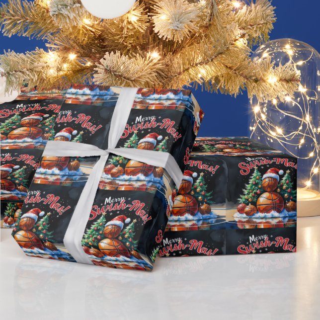 Papel De Regalo Tema de los Navidades de baloncesto (Vacaciones)