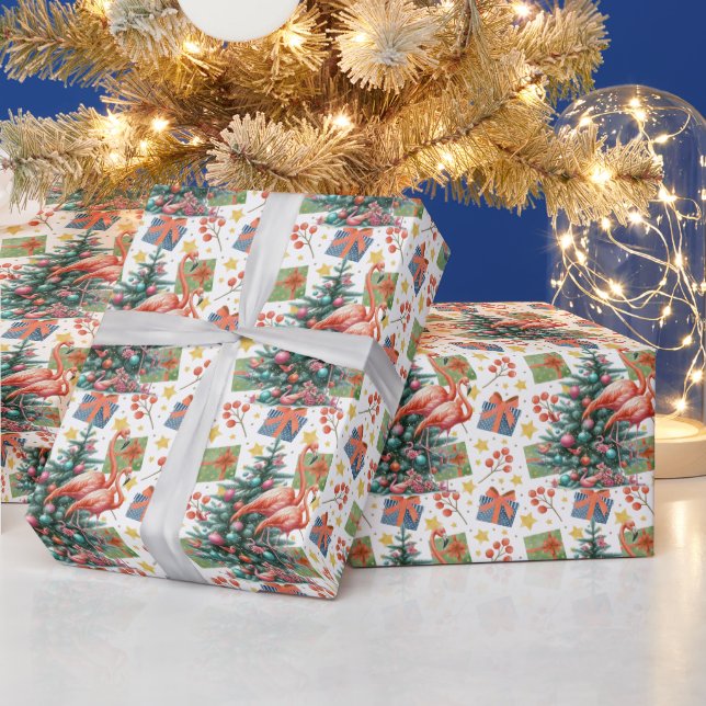 Papel De Regalo Tema de los Navidades de flamenco (Vacaciones)