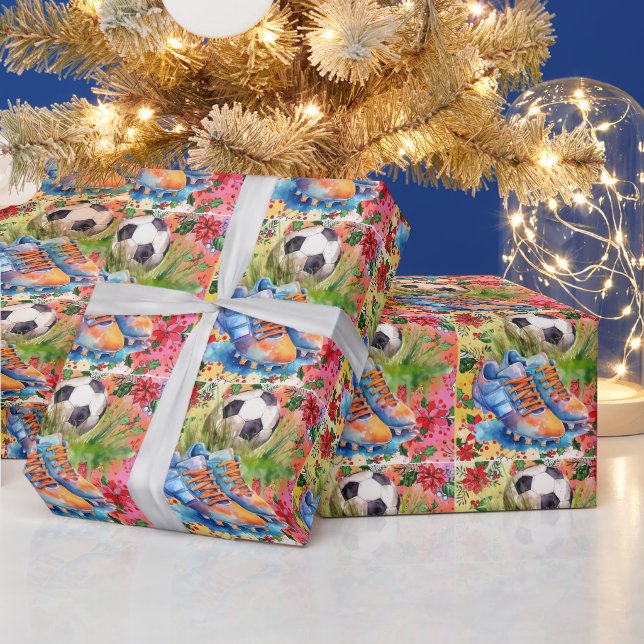 Papel De Regalo Tema de los Navidades de fútbol (Vacaciones)