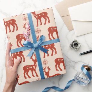 Papel De Regalo Tema de los Navidades de renos marrones