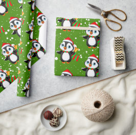 Papel De Regalo Tema de los Navidades "Graciosos Pingouin"