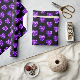 Papel De Regalo Tema de los Navidades "Purple Bow"