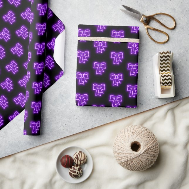 Papel De Regalo Tema de los Navidades "Purple Bow" (Artesanía)
