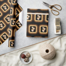 Papel De Regalo Tema de los Navidades "Regalo dorado"
