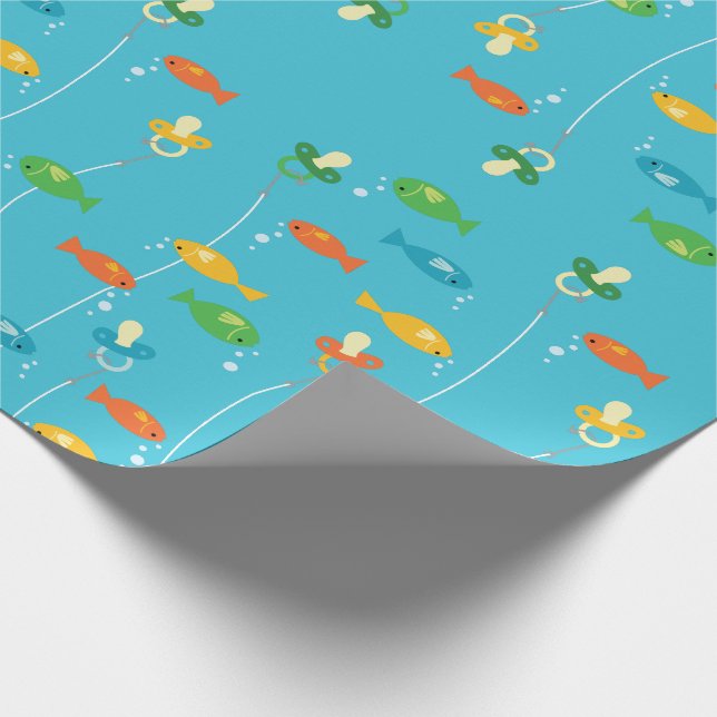 Papel De Regalo Tema de pesca Baby Shower para pescadores (Esquina)