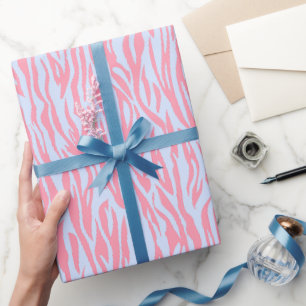 Papel De Regalo Tema de Safari rosa para la impresión de animales