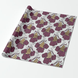 Papel De Regalo tema de vino de ciruela y oro de Borgoña