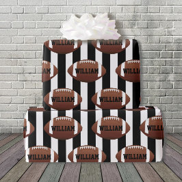 Papel De Regalo Tema del fútbol Añadir nombre cumpleaños Giftwrap