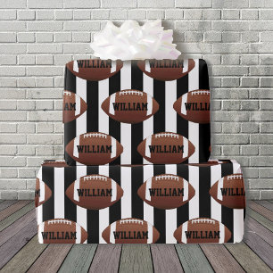 Papel De Regalo Tema del fútbol Añadir nombre cumpleaños Giftwrap