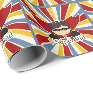 Papel De Regalo Tema del libro de historietas Super Kid