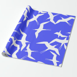 Papel De Regalo Tema del mar de fondo azul Aves blancas