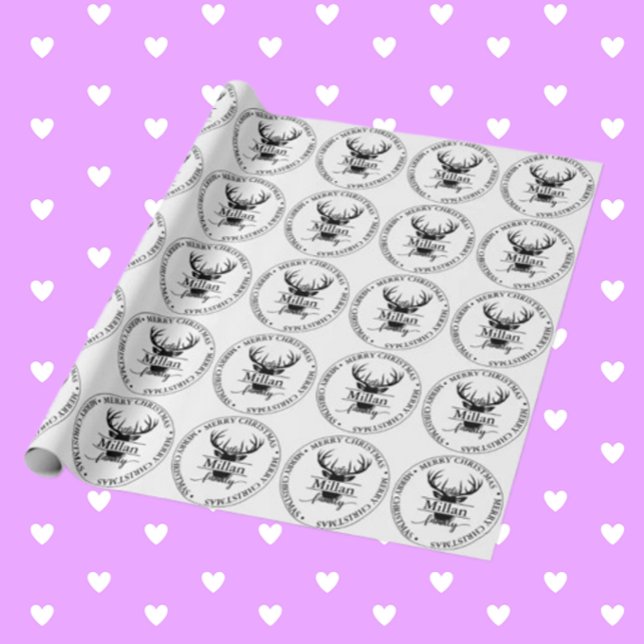 Papel De Regalo Tema del monograma dividido por Navidades familiar (Make your gifts extra special with Family Christmas Split Monogram theme wrapping paper. )