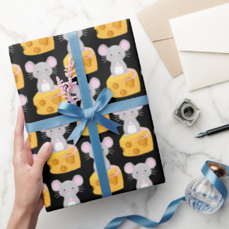 Papel De Regalo Tema del patrón de ratón y queso