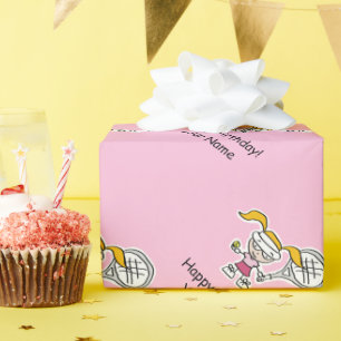 Papel De Regalo Tema deportivo de tenis personalizado chica Cumple