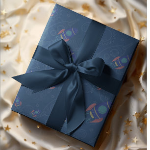 Papel De Regalo Tema Fuera al Espacio