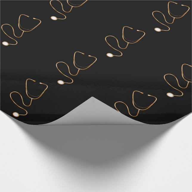 Papel De Regalo Tema médico del oro con clase (Esquina)