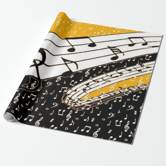 Papel De Regalo Tema musical del oro (Desenrollado)