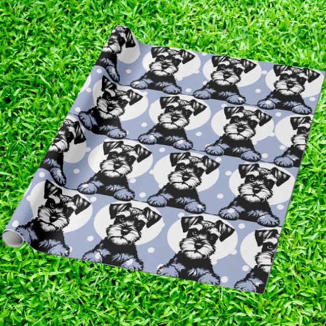 Papel De Regalo Tema personalizado Peeking Terrier Blue (Wrap your gifts with love using Peeking Terrier Blue personalized theme wrapping paper. )