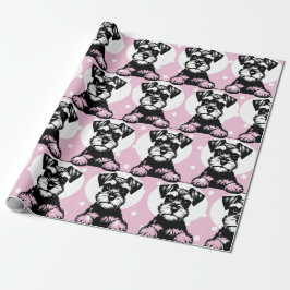 Papel De Regalo Tema Rosa Peeking Terrier