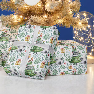 Papel De Regalo Temática de Navidades de fútbol para Gato Lover
