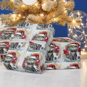 Papel De Regalo Temática de Navidades de fútbol para Gato Lover