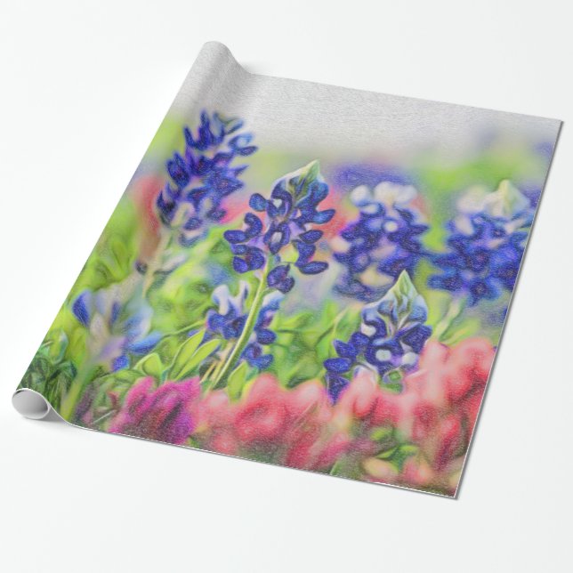 Papel de regalo temático del Bluebonnet (Desenrollado)