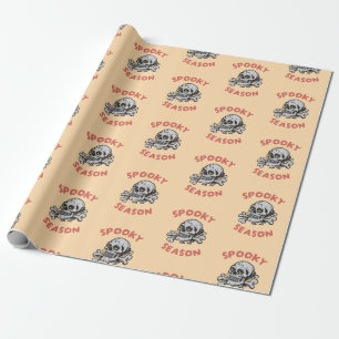 Papel De Regalo Temblorosa temporada Scary Skull Halloween