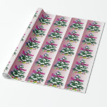 Papel De Regalo Temporada festiva de merry Christmas Tree Retro<br><div class="desc">Árbol de Navidad Retro Merry</div>