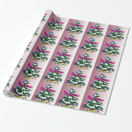 Papel De Regalo Temporada festiva de merry Christmas Tree Retro