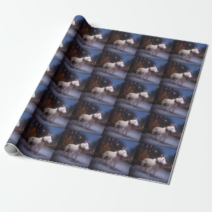 Papel De Regalo Temporada Festiva de Navidad del Bull Terrier