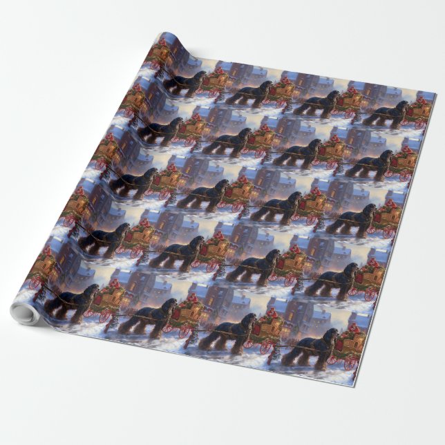 Papel De Regalo Temporada festiva de Navidades de Cocker Spaniel (Desenrollado)