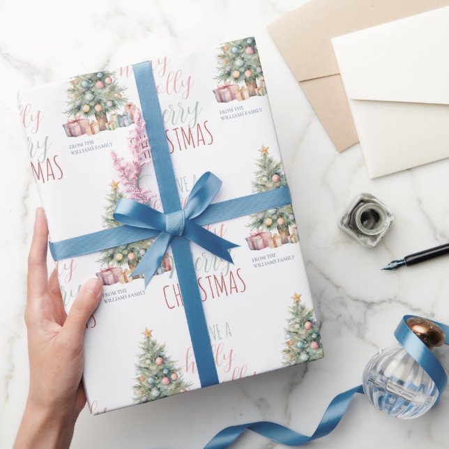 Papel De Regalo Temporada navideña del regalo de Navidad de Holly  (Regalar)