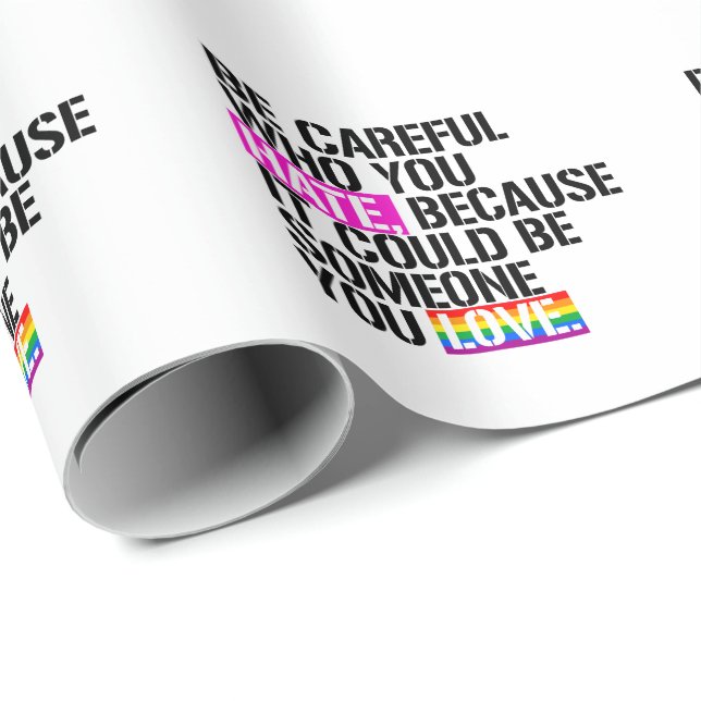 Papel De Regalo Ten cuidado con lo que odias (Esquina del rollo)