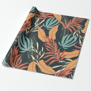 Papel De Regalo Tendencia de patrón tropical sin fisuras con amar