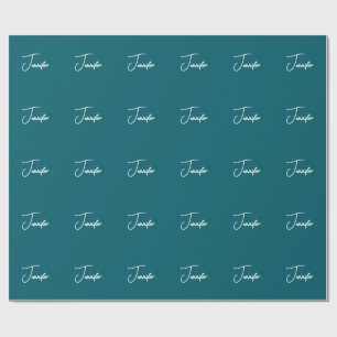 Papel De Regalo Tendencia Verde Teal Oscuro Minimalista Moderno No