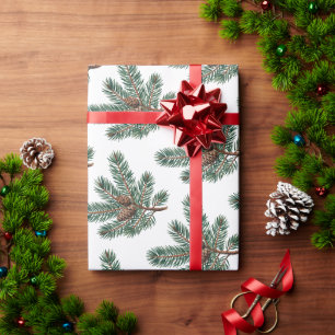 Papel De Regalo Tendencias Feliz Navidad Piñas y Ramas    