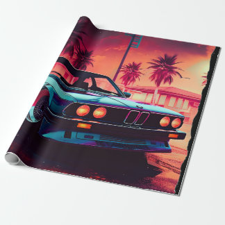 Papel De Regalo Tendencias Synthwave - BMW Classics Arte generado 