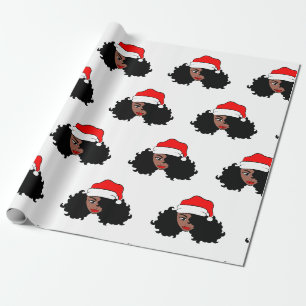 Papel De Regalo Tener un Melanin Navidades Papá Noel negro