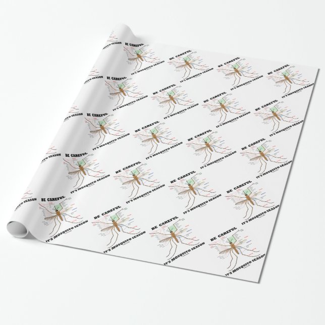 Papel De Regalo Tenga cuidado él es estación del mosquito (la (Desenrollado)