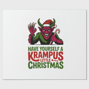 Papel De Regalo Tenga un pequeño Krampus Navidad Krampus L