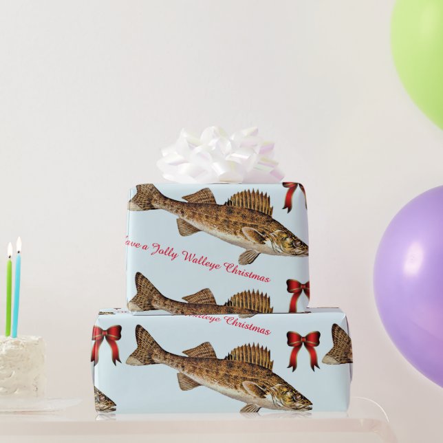 Papel De Regalo "Tengan Navidades de Walleye alegres" (Regalos de fiesta)