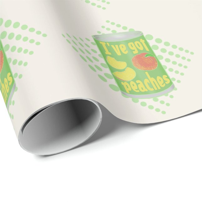Papel De Regalo Tengo melocotones Tin de fruta (Esquina del rollo)