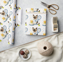 Papel De Regalo Tenis 50 años para los amantes del gato