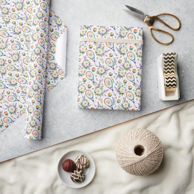 Papel De Regalo Tenis Arcoíris Orgullo Acuarela  (Artesanía)