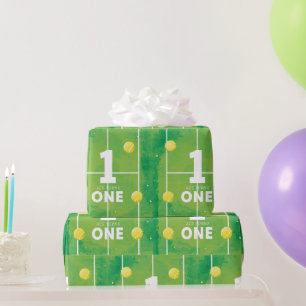 Papel De Regalo Tenis cumpleaños 1st en la cancha