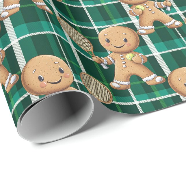 Papel De Regalo Tenis Gingerbread 🎾 Grand Slam 🎄 (Esquina del rollo)